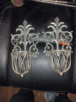 Set of 2 Metal Wall Sconce Candle Holders