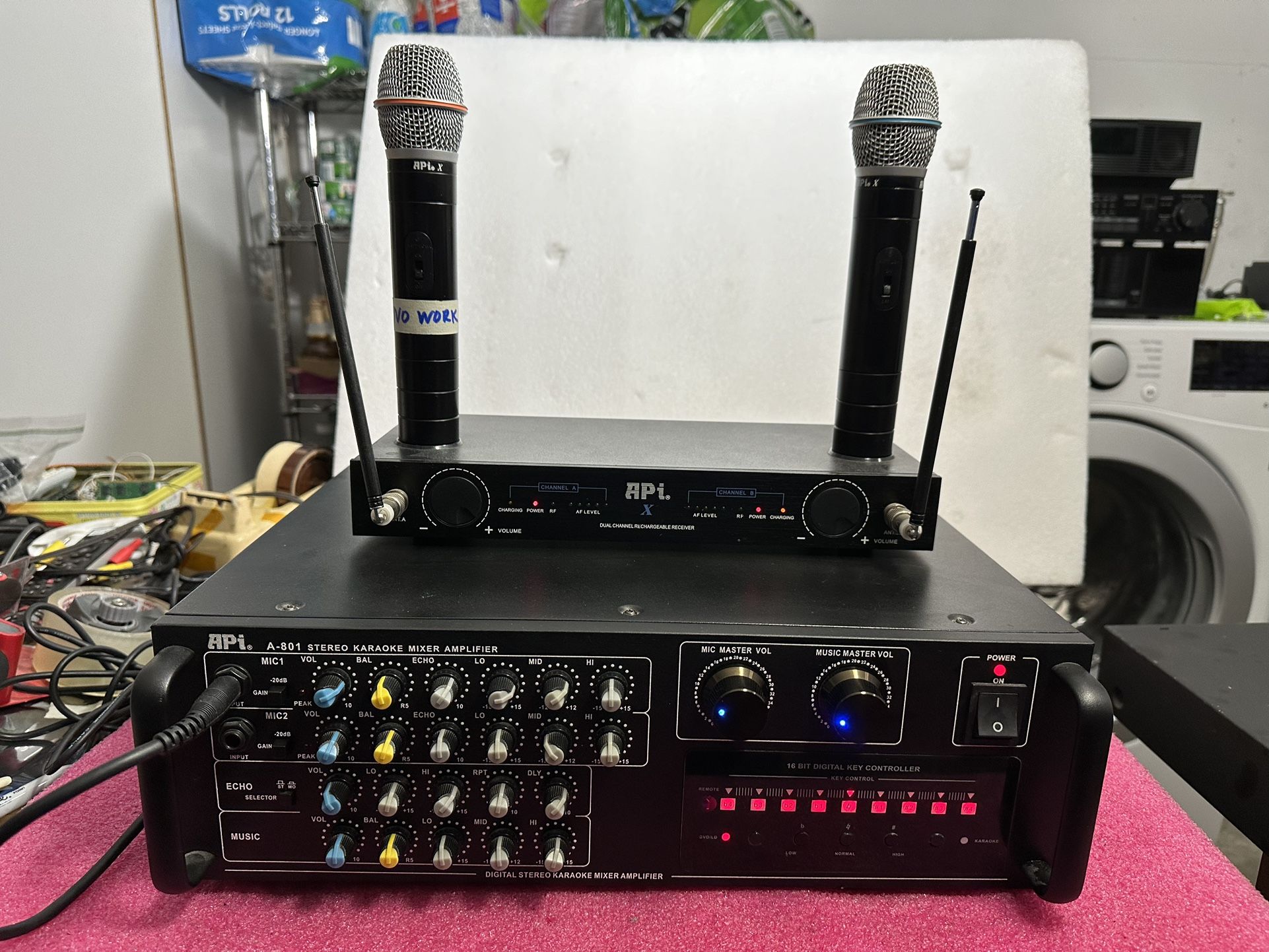 APi A-801 600W STEREO KARAOKE MIXER AMPLIFIER WITH WIRELESS MICROPHONE