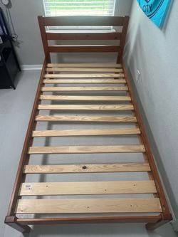 Twin bed frame with mattress