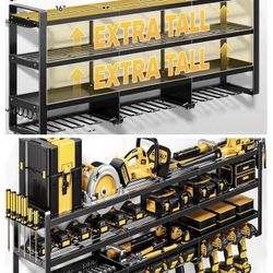  Upgrade 49" W Large Power Tool Organizer Wall Mount, 4 Layer Heavy Duty Loads 800 lbs, 