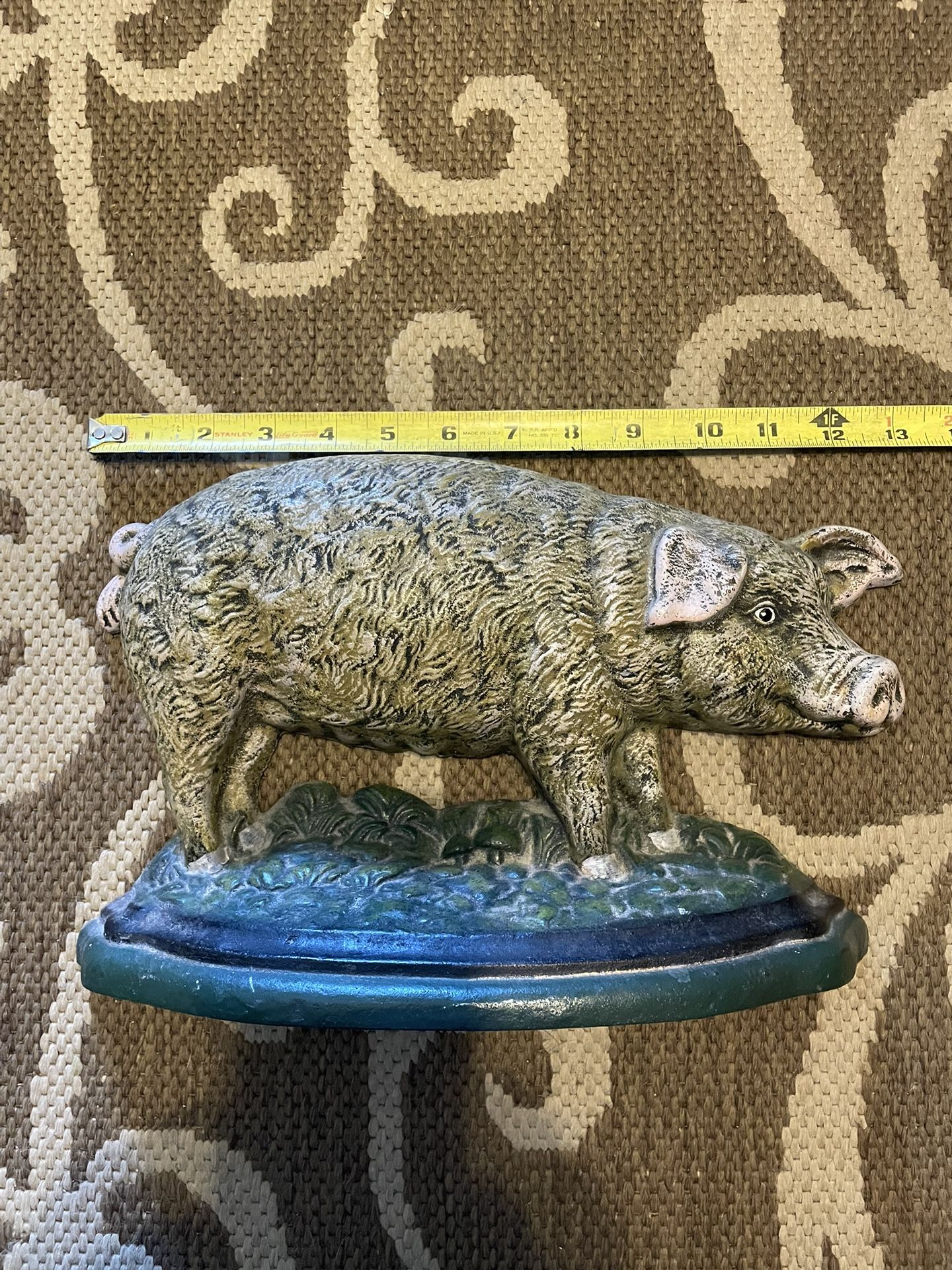 Large Heavy Cast Iron Pig Doorstop $20