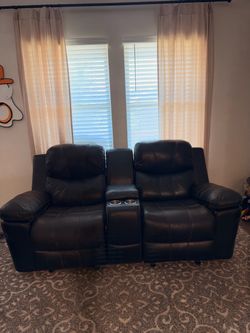 Leather couch (reclines)