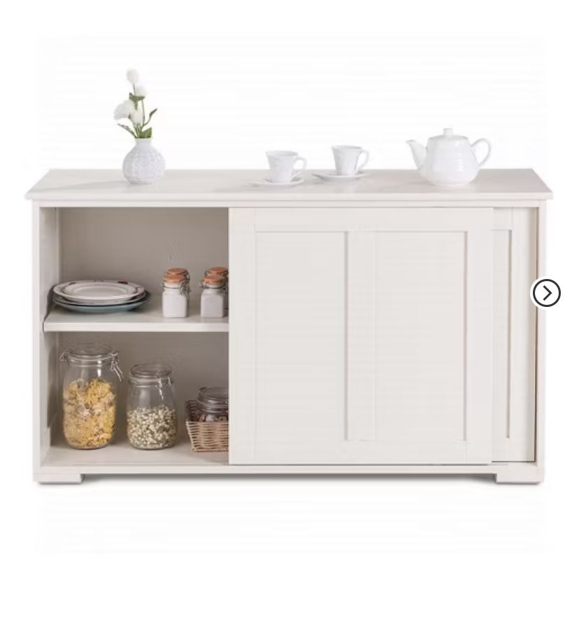 Costway Kitchen Storage Cabinet Sideboard Buffet Cupboard (White)