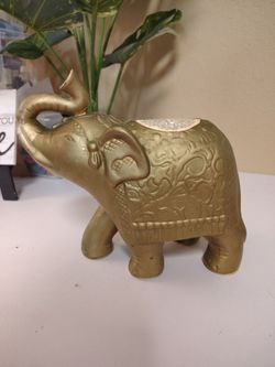 Vintage Brass Elephant Figurine | Decorative Elephant Statue | Boho Home Decor
