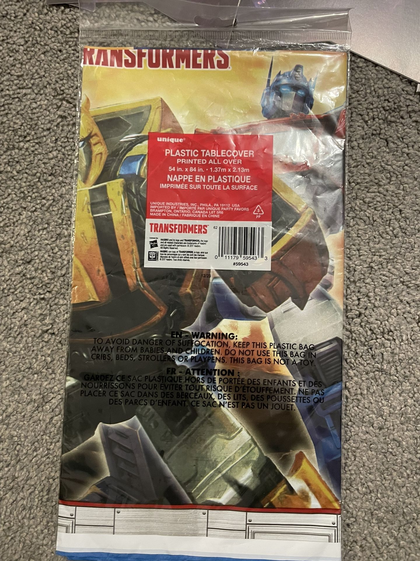 Transformer Happy Birthday Sign & 1 Table cover