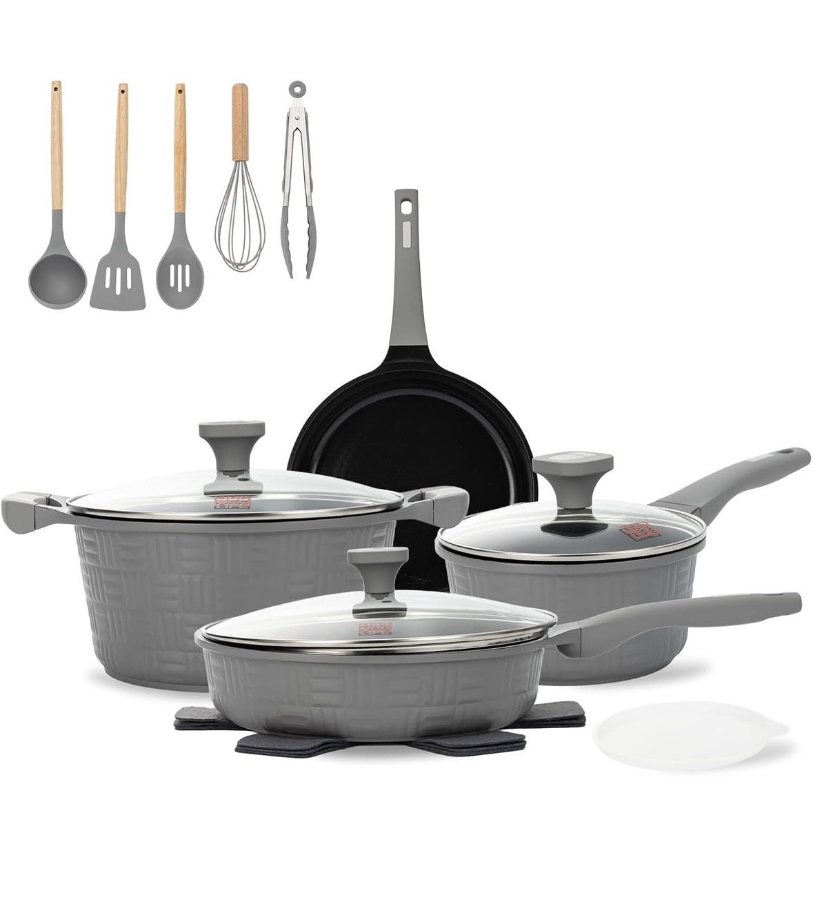 UCCLIFE 15-PCS Pots and Pans Set Non Stick,