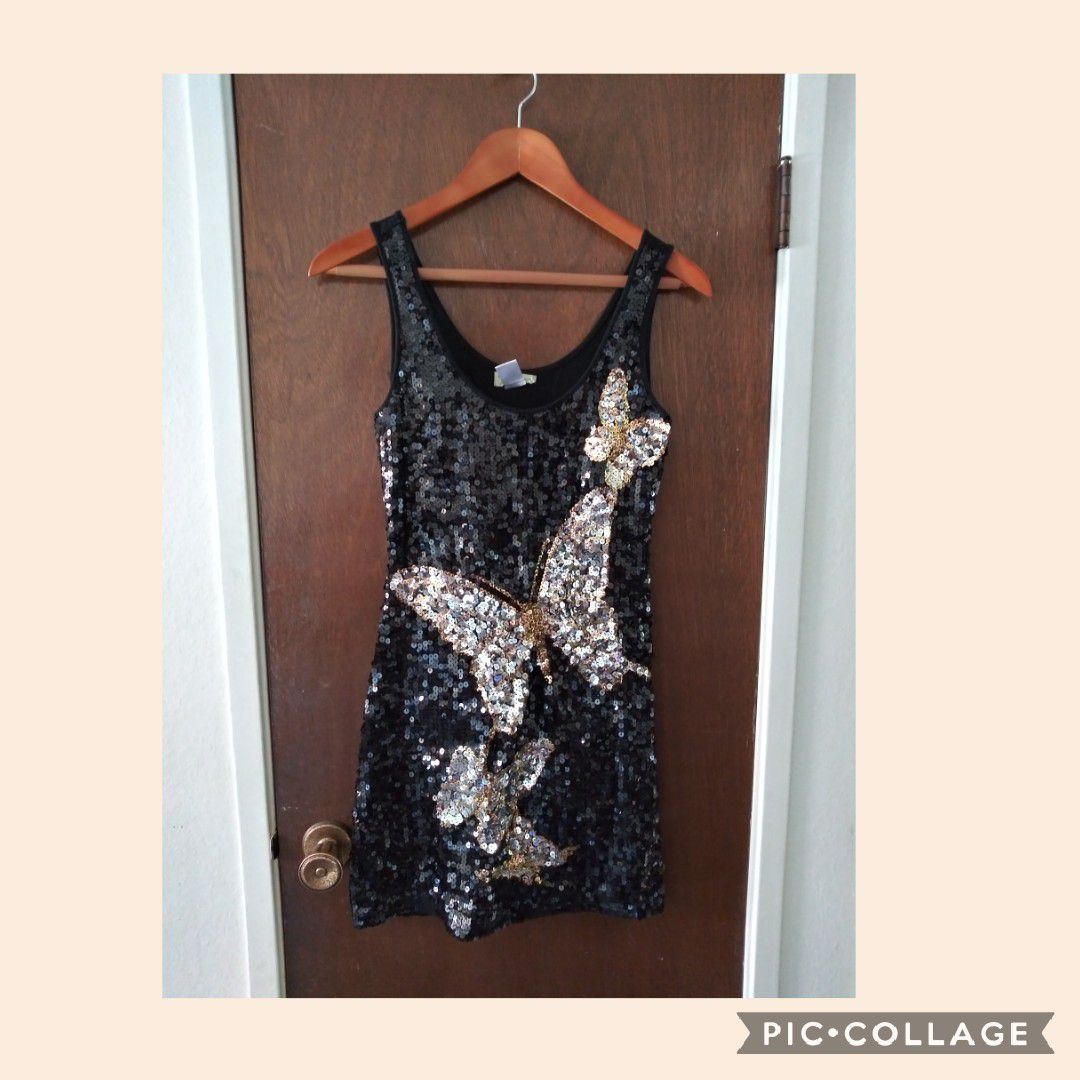 Butterfly sequin dress Size M