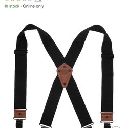 Dickies Men's Industrial Strength Ballistic Nylon Clip End Work Suspenders, Black