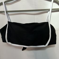 Verdusa Woman’s Black and White Knot Tie Swim Top Large