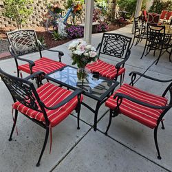 Patio Furniture Set, Chairs Table And Cushions