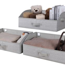 WUIKE Closet Organizers and Storage, Trapezoid Storage Bins, Fabric Closet Baskets with Handles, Clothing Bins for Shelves, Foldable Storage Baskets f