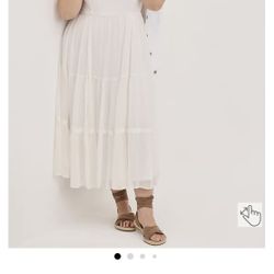 New Chiffon & Lurex White Dress