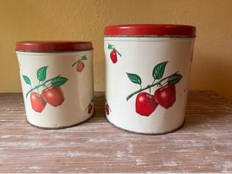 Mid century apple tins