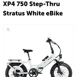Foldable Long-Range Utility eBike Lectric XP4 750 Step-Thru Stratus White eBike