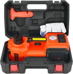 E-HEELP Electric Car Jack 5Ton 12V Kit Hydraulic (Lifting Range: 6.1~17.7 inch) with Inflator