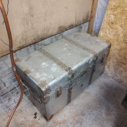 Vintage aluminum foot lockers