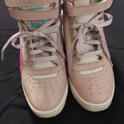Puma Contact hightop Size 6.5 Pink / brown