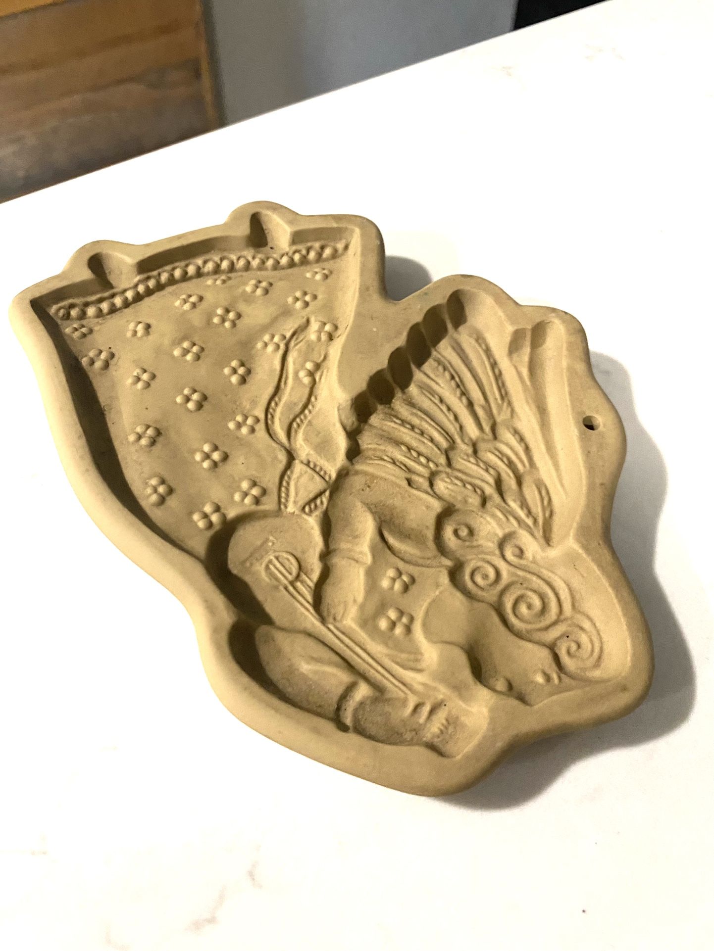 VINTAGE Ceramic Angel Cookie mold - Brown Bag Cookie Art Hill Design, 1986 6.5” x 5”