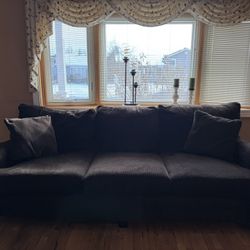 Comfortable Dark Brown Couch & Love Seat Set