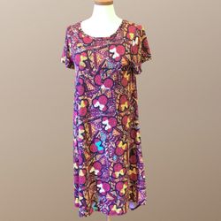 LULAROE Dress Multicolor w/Minnie Mouse Ears Design Size S