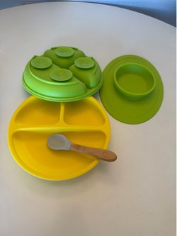 Silicone plates bib and pouch covers