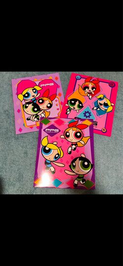3 vintage powerpuff girls never used y2k school folders. Some light wear to corners of folders. $20