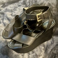 Michael Kors Black Wedge Sandals (10)