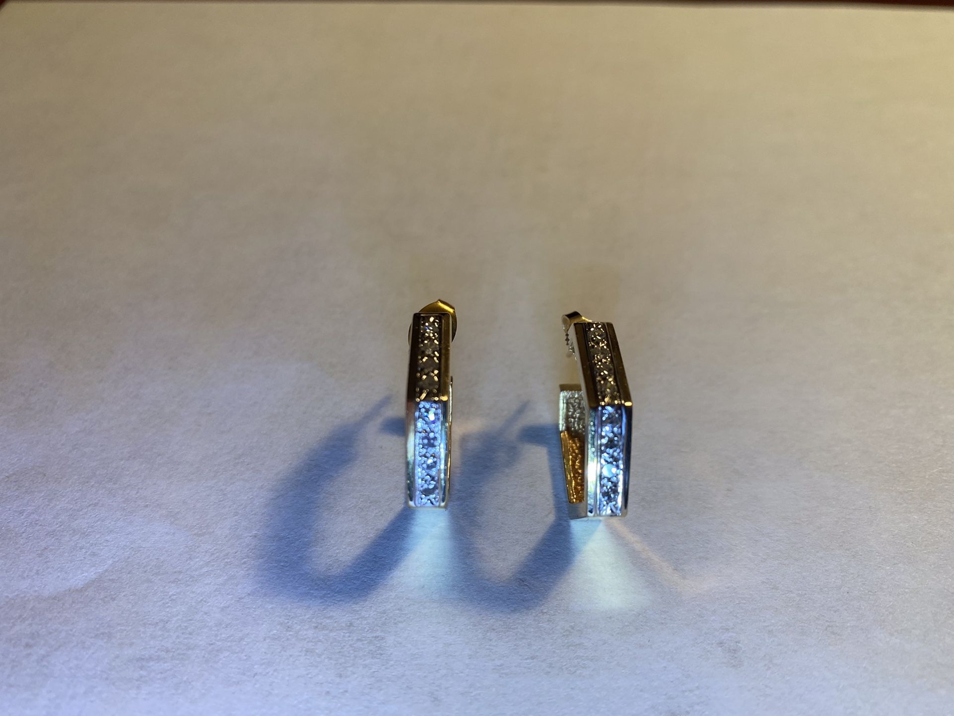 14K Gold EarRings With White  7 Point Cut Diamond’s 