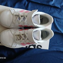 Girls Adidas Pink And White Shoes 12.5