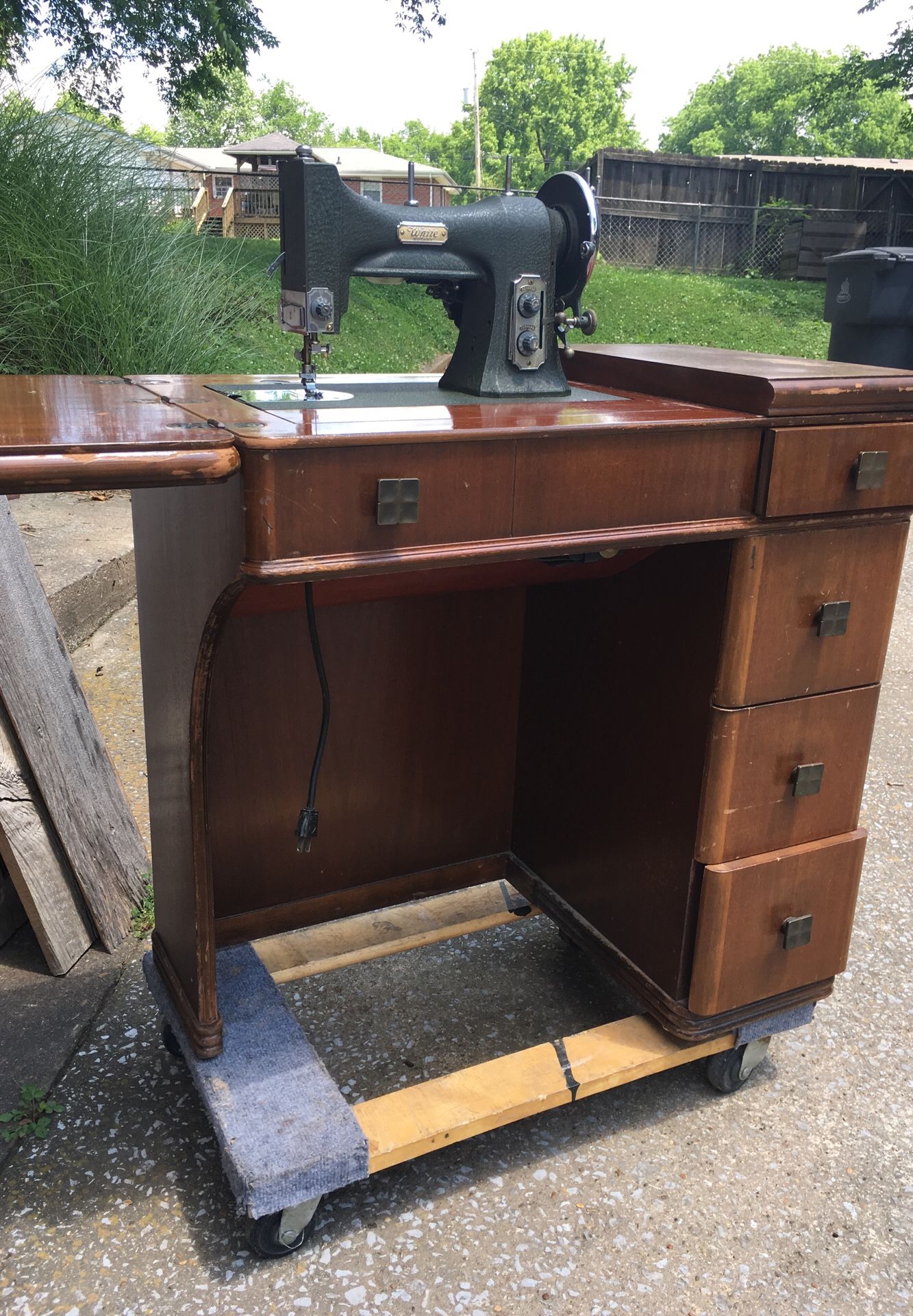 Antique White Sewing Machine