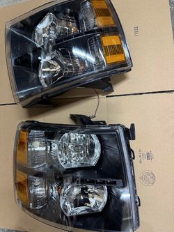 Pair LED DRL Headlights, Black/Amber