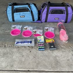 Brand new Pet Travel Bundle – Carriers, Bowls, Bottles & Accessories