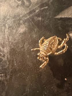 Gold-Tone Beetle Bug Charm Pendant