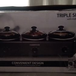 Farberware Triple Slow Cooker With Individual Setting Convent Design 