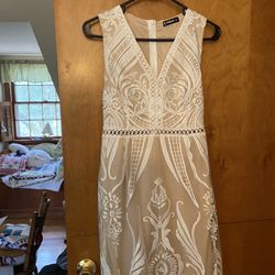 White And Cream Lace Dress