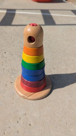 IKEA Rainbow Wooden Stacking Rings Toy
