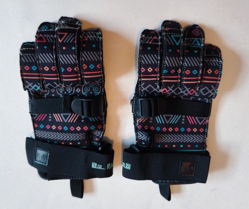 RADAR Women's Motorcycle Gloves with Multi-color Geometric Pattern, Size K-M, NWOT