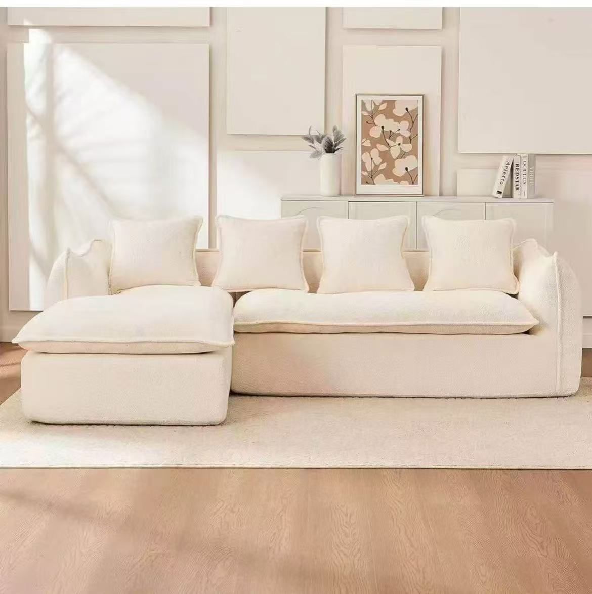 70.87-inch modular sofa with sofa for living room, modern and contemporary L-shaped high-elastic sponge for apartment, no assembly, beige $ 320