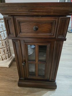 End table with plug and phone charger