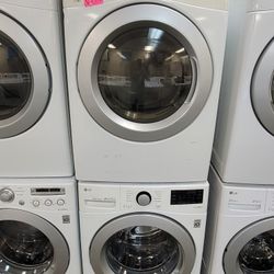 LG Front Loading Washer And Stackable Gas Dryer Set 