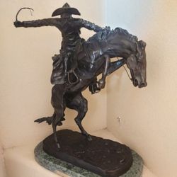 Frédéric Remington "Bronco Buster " Bronze Sculpture