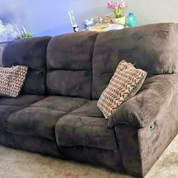Brown Reclining Sofa