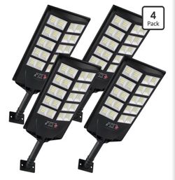 Solar Lights Outdoor, Waterproof Motion Sensor Solar Street Light with Remote, Dusk to Dawn Flood Li