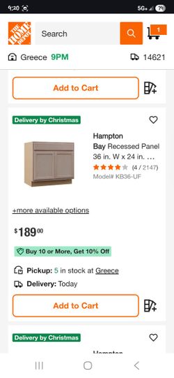 2 New Assembled Base Cabinet in Unfinished