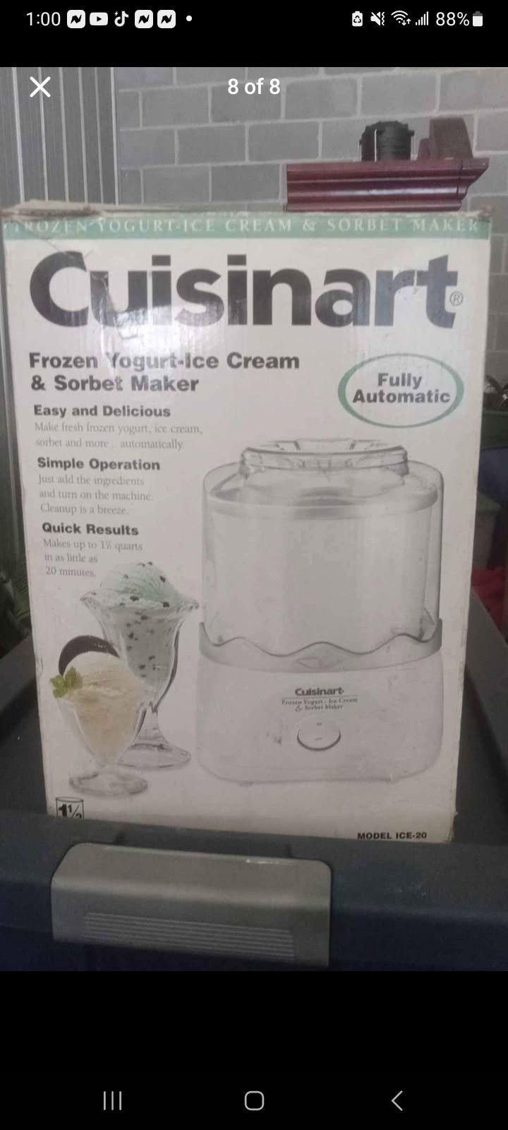 Cuisinart Ice Cream Maker $40.00