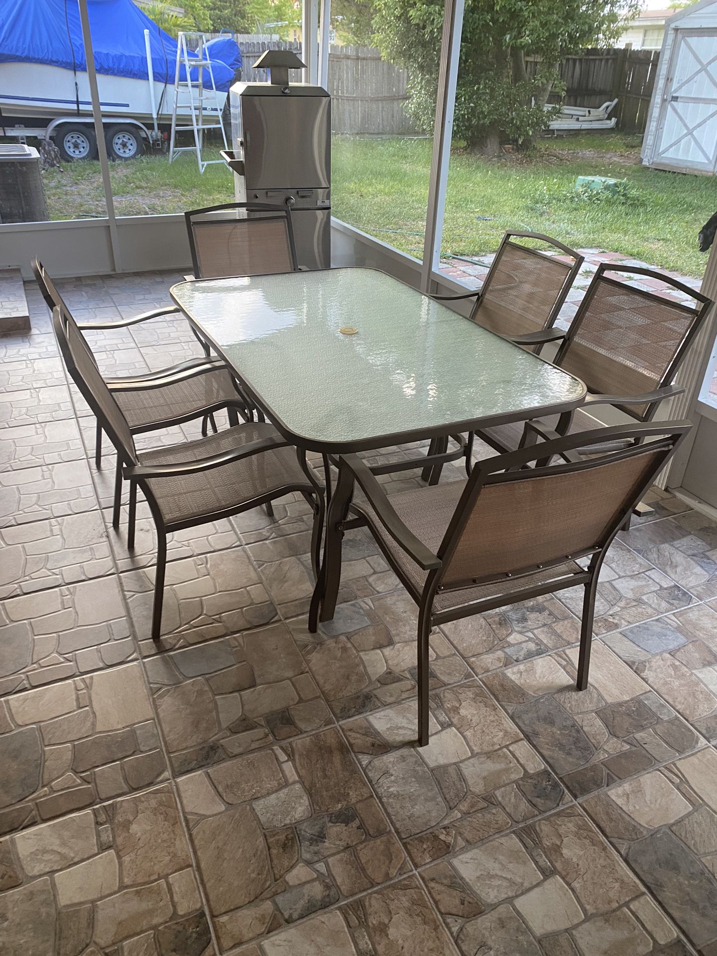 Patio Table Set 6 Chairs