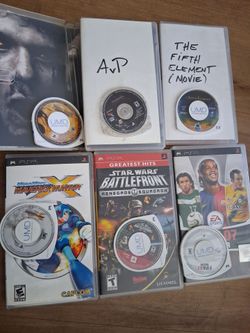 PSP Games Lot Bundle Of 5 Games & 1 Movie Playstation Mega Man