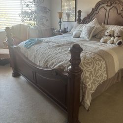 Beautiful California king bed and armoire