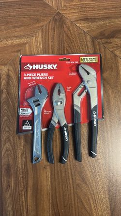 Husky 3-Piece Pliers and Wrench Set