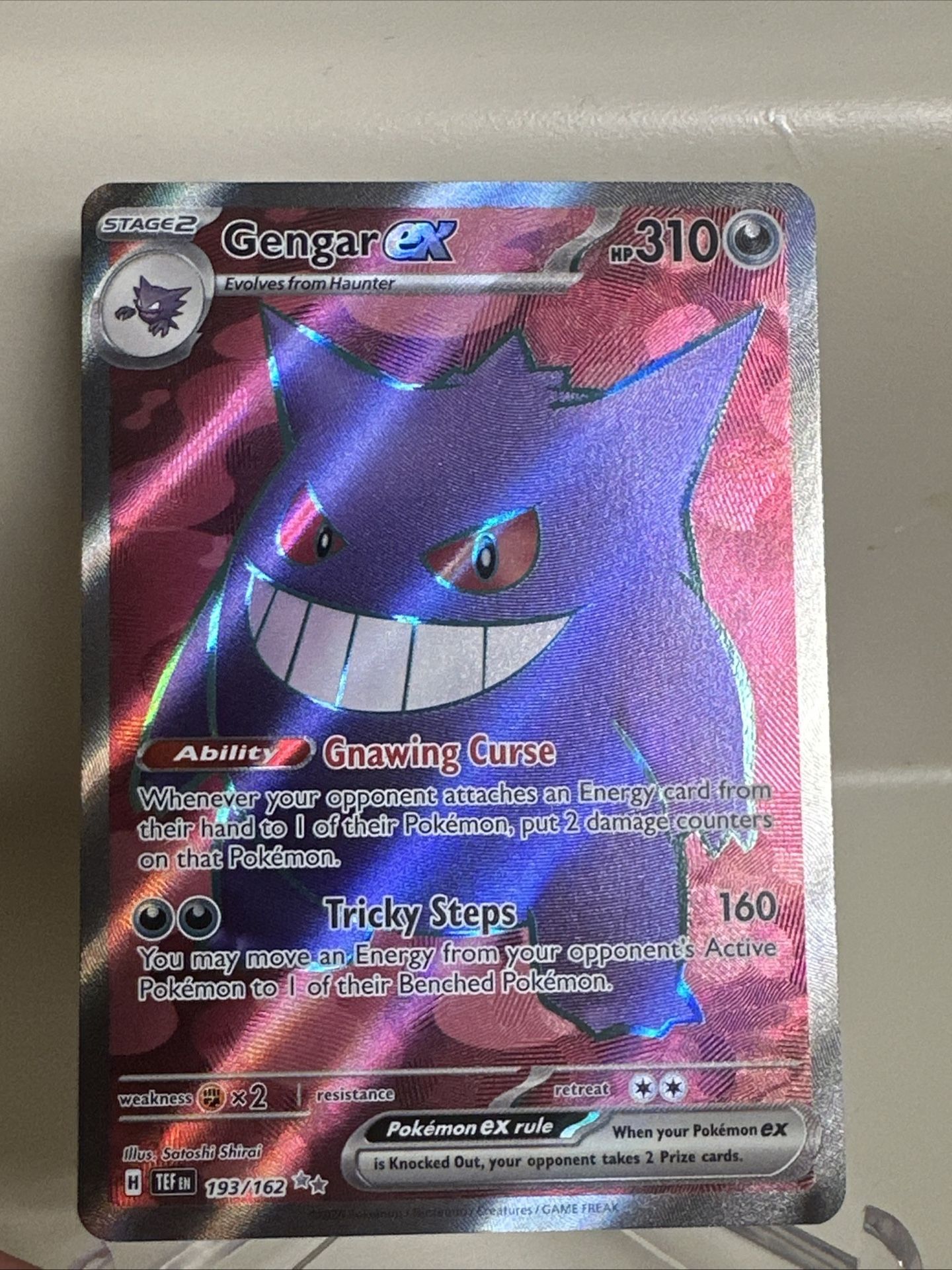 Gengar EX TCG Full Art Ultra Rare Holo Card 193/162 Temporal Forces